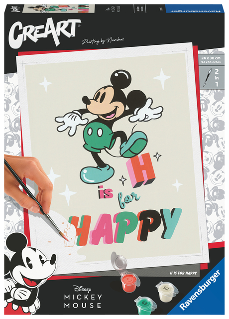 Schilderen op nummers CreArt H is voor Happy afbeelding
