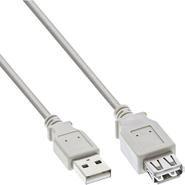Kabel Inline verlengkabel USB-A 2.0 M-V 3 meter grijs afbeelding