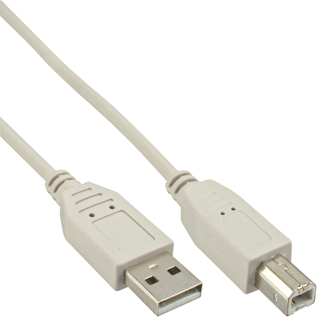 Kabel InLine USB-A USB-B 2.0 M 1.8 meter beige afbeelding