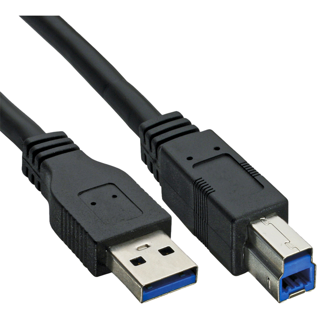 Kabel Inline USB-A USB-B 3.0 M 0.5 meter zwart afbeelding