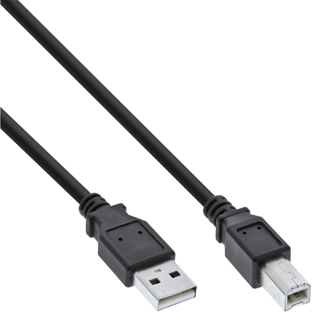 Kabel InLine USB-A USB-B 2.0 M 3 meter zwart afbeelding