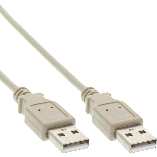 Kabel Inline USB-A 2.0 M-M 2 meter beige afbeelding