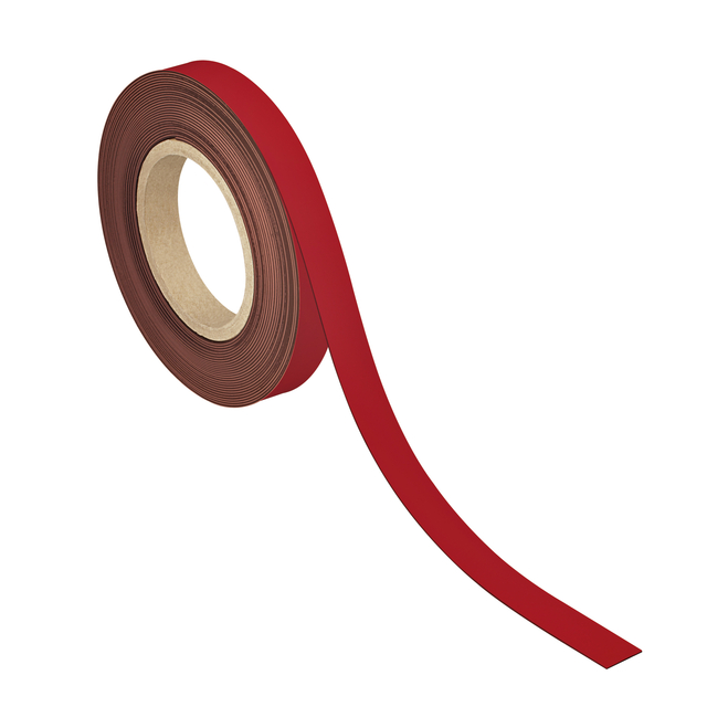 Magneetband MAUL beschrijf- wisbaar 10mx20mmx1mm rood afbeelding