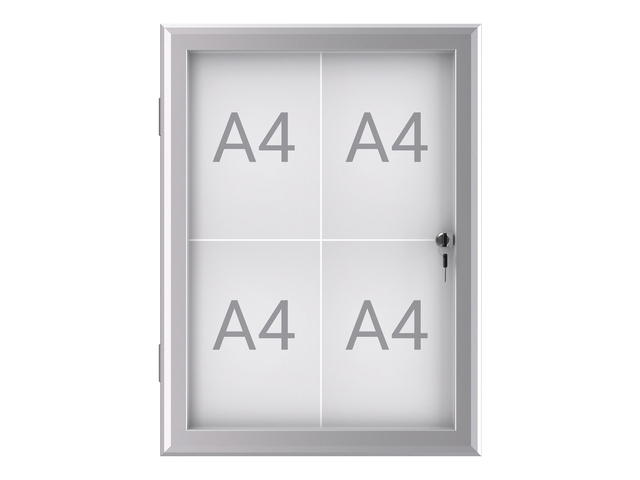 Buiten- binnenvitrine wand MAULexcite whiteboard 4xA4 met slot afbeelding