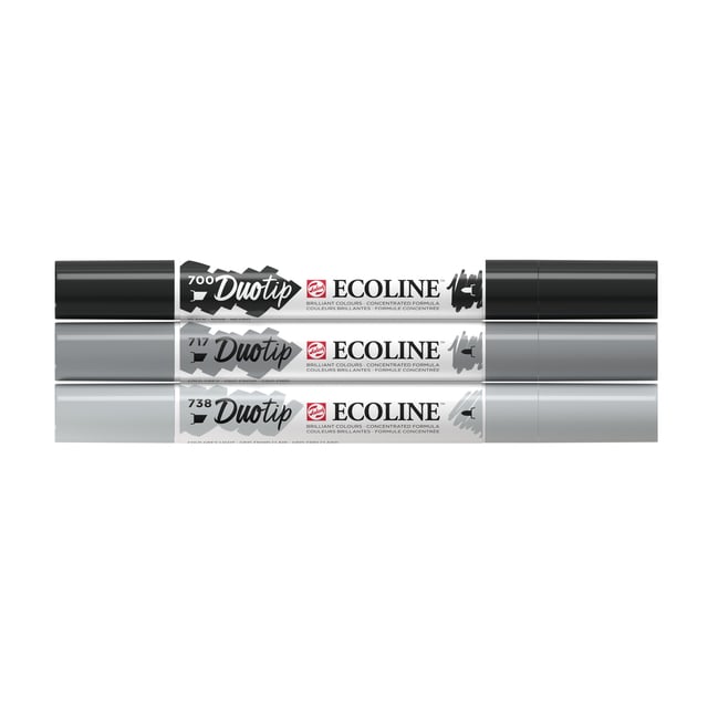 Duotip Talens Ecoline set à 3 stuks zwart en grijs afbeelding