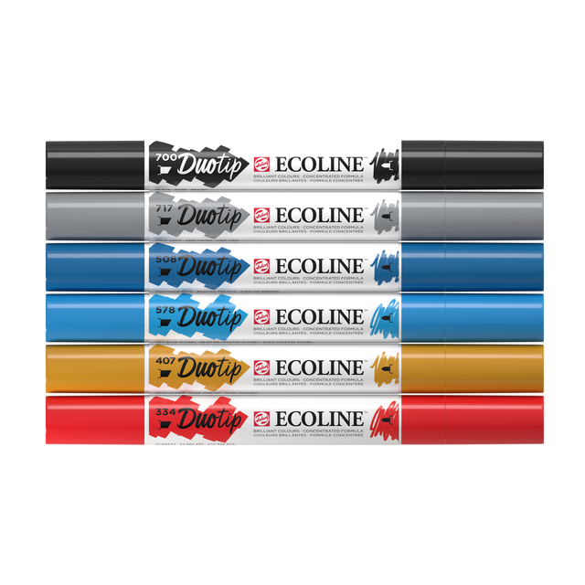 Duotip Talens Ecoline set à 6 stuks stadslandschap afbeelding