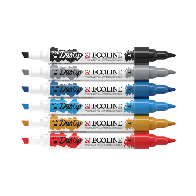 Duotip Talens Ecoline set à 6 stuks stadslandschap — Foto 2 van 2