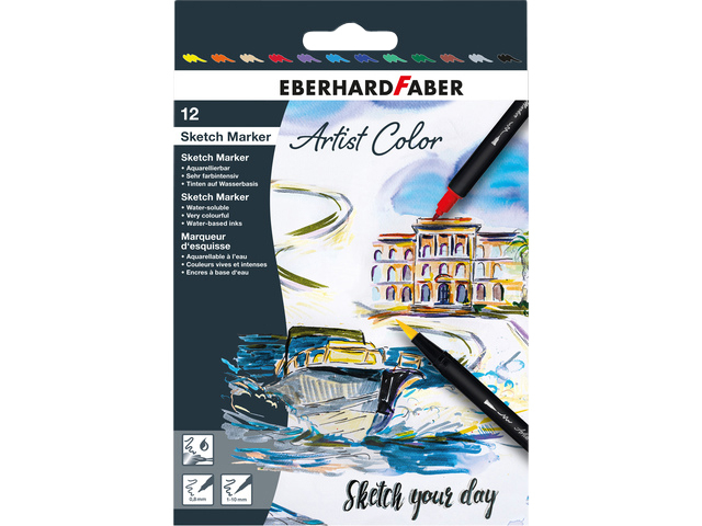 Sketch marker Eberhard Faber 12 stuks assorti afbeelding