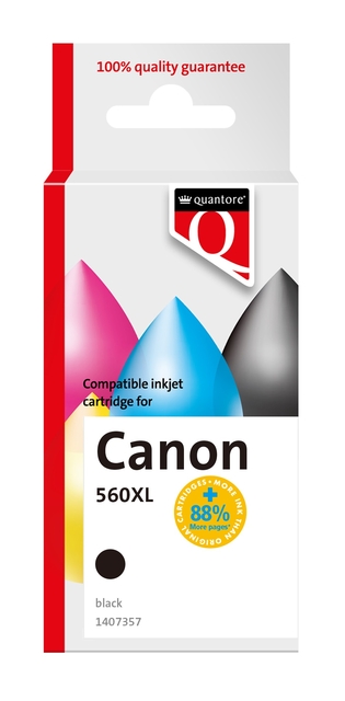 Inktcartridge Quantore alternatief tbv Canon PG560XL zwart afbeelding