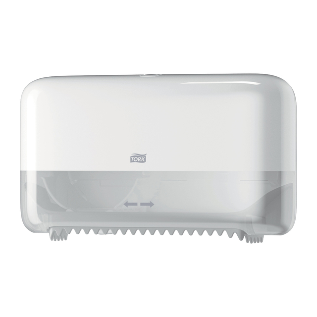 Toiletpapierdispenser Tork T7 Elevation Optiserve Coreless medium duo wit 558040 afbeelding