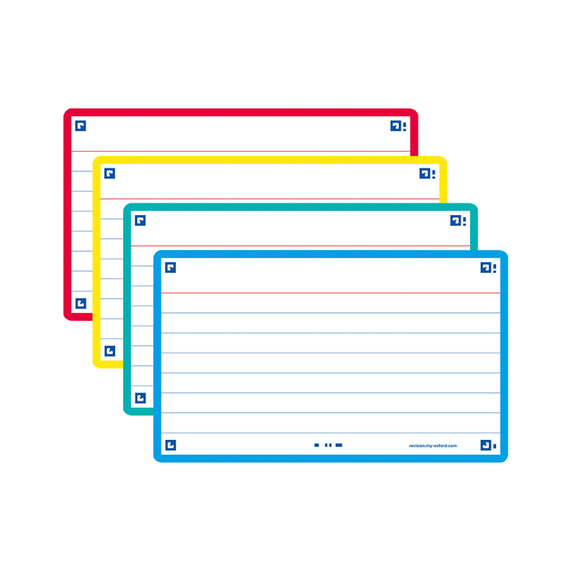 Flashcard Oxford 2.0 75x125mm 80 vel 250gr lijn assorti afbeelding