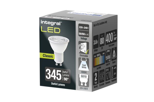 Ledlamp Integral GU10 4000K koel wit 3.6W 400lumen — Foto 2 van 2