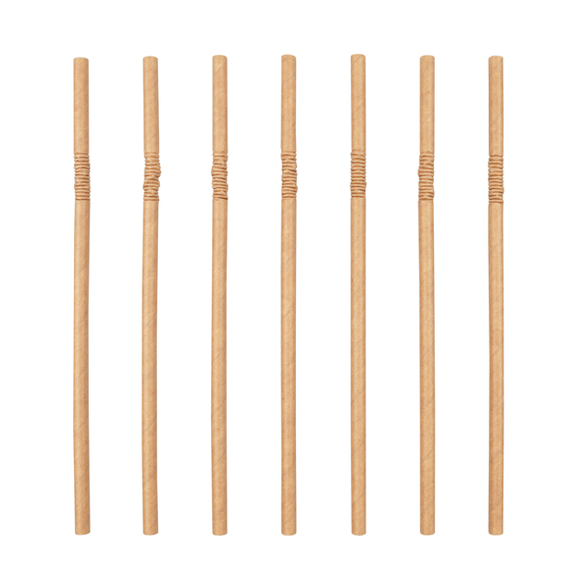 Drinkrietje IEZZY karton buigbaar 6x240mm 100% fair 200 stuks bruin afbeelding