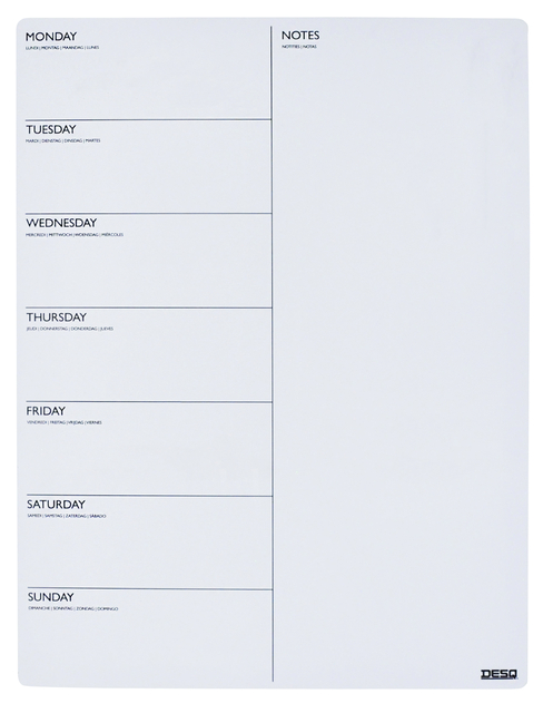 Magnetische planner Desq week 40x30cm magnetisch afbeelding