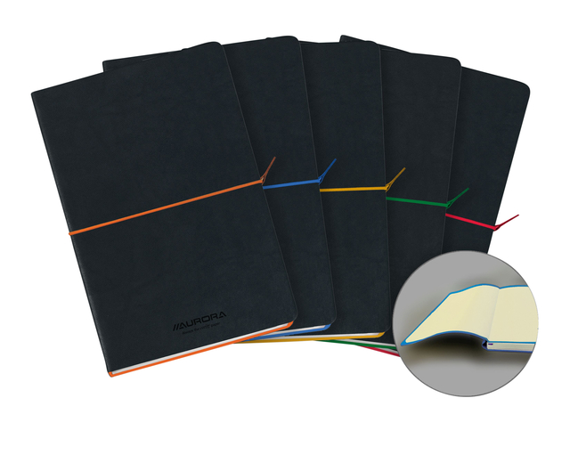 Notitieboek Aurora Tesoro A5 192blz lijn 80gr assorti afbeelding