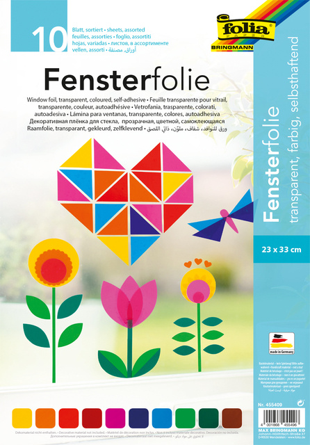 Raamfolie Folia 23x33cm 10 vel 10 kleuren afbeelding