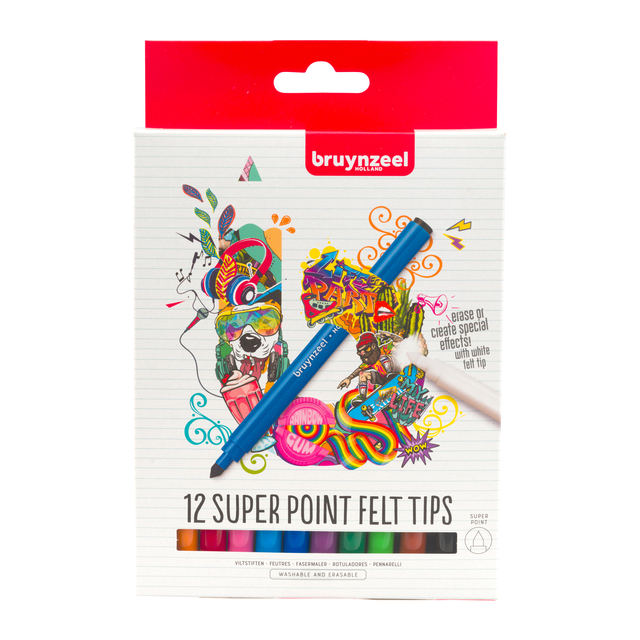Kleurstift Bruynzeel Teens Superpoint set à 12 kleuren afbeelding
