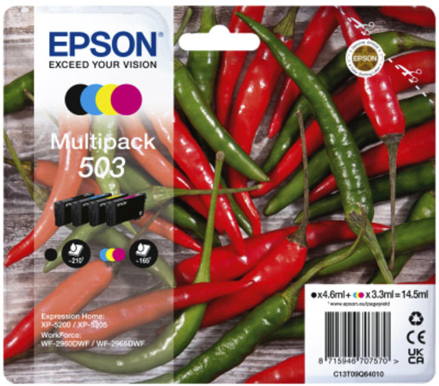 Inktcartridge Epson 503 T09Q64 zwart + 3 kleuren afbeelding