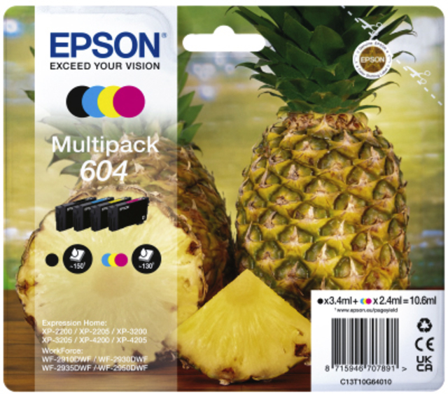 Inktcartridge Epson 604 T10G46 zwart + 3 kleuren afbeelding