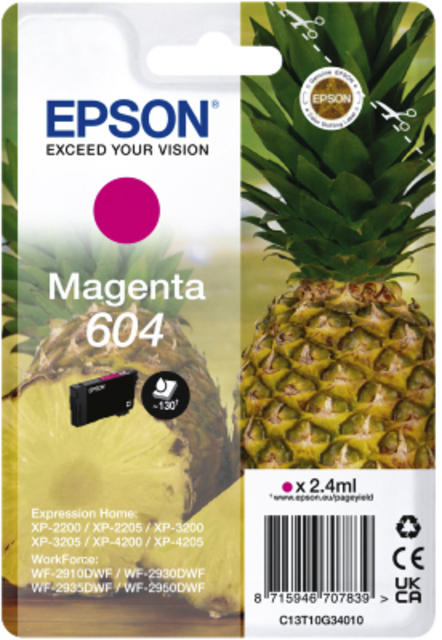Inktcartridge Epson 604 T10G34 rood afbeelding