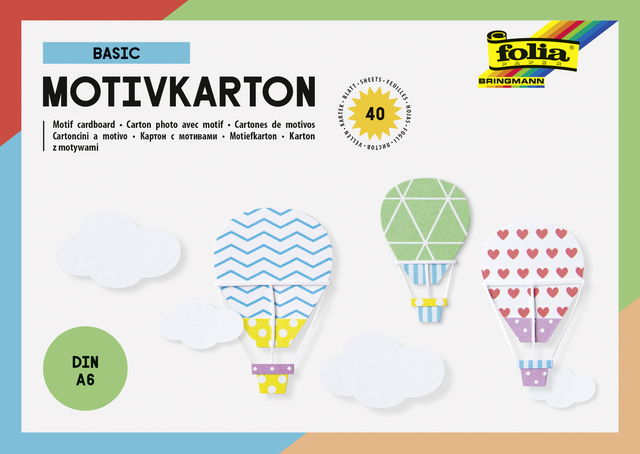 Fotokarton Folia A6 40vel met basisdesigns assorti afbeelding