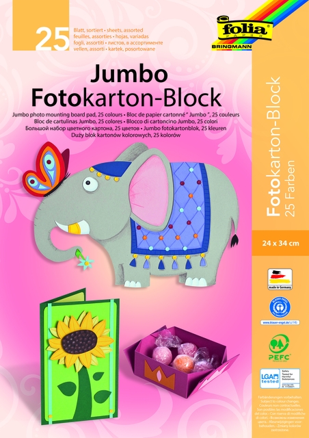 Fotokarton Folia 2-zijdig 24x35cm 300gr 25 vel assorti afbeelding