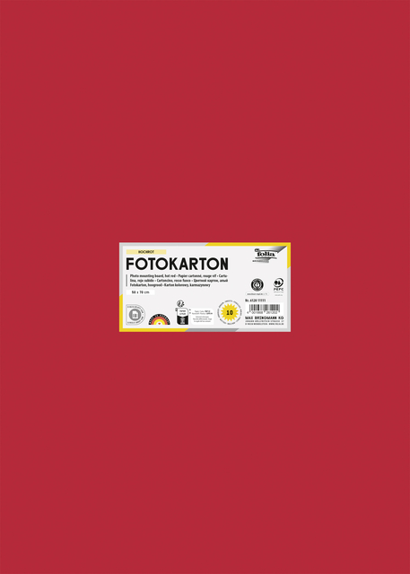 Fotokarton Folia 2-zijdig 50x70cm 300gr nr20 rood