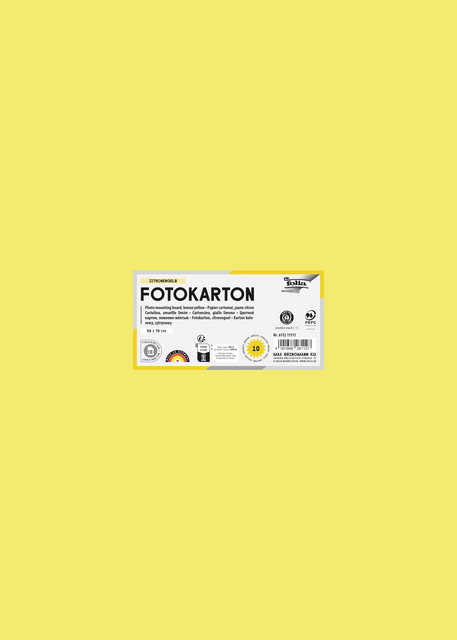Fotokarton Folia 2-zijdig 50x70cm 300gr nr12 citroengeel