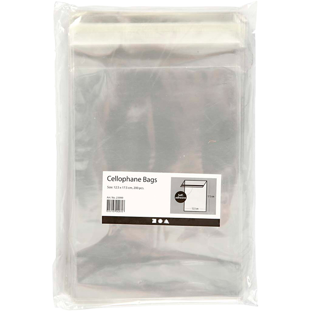 Cellofaanzak Creativ Company 17.3x12.3cm 25 micron met plakstrip 200 stuks — Foto 2 van 2