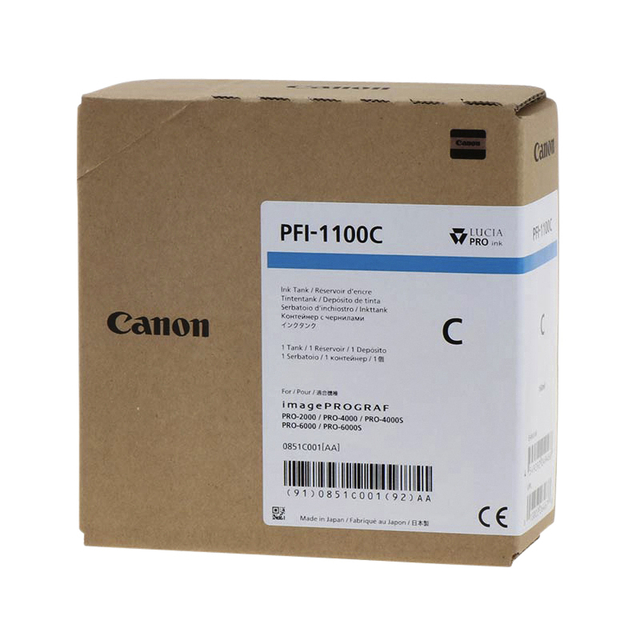 Inktcartridge Canon PFI-1100 blauw afbeelding