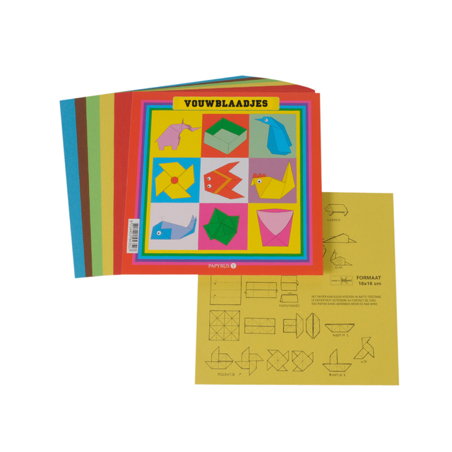 Vouwblaadjes vierkant 16x16cm 65gram assorti afbeelding