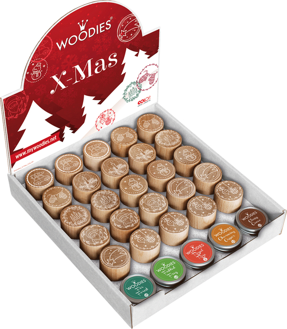 Stempels en stempelkussen Woodies Christmas afbeelding afbeelding