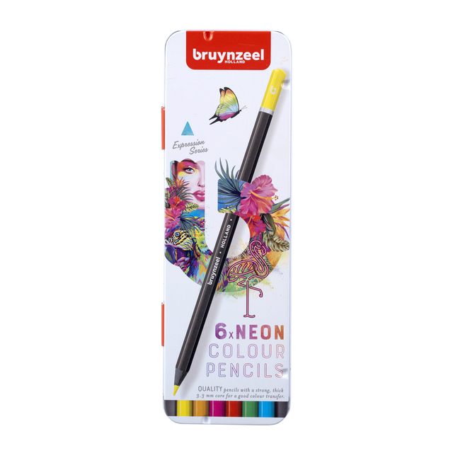 Kleurpotlood Bruynzeel set à 6 stuks neon afbeelding