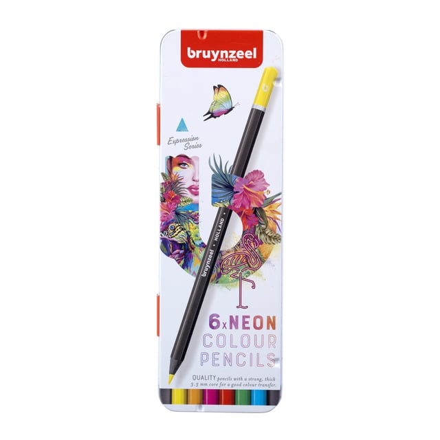 Kleurpotlood Bruynzeel set à 6 stuks neon afbeelding
