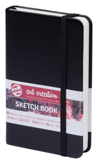 Schetsboek Talens Art Creation 80 witte vellen 140gr 90x140mm zwart afbeelding