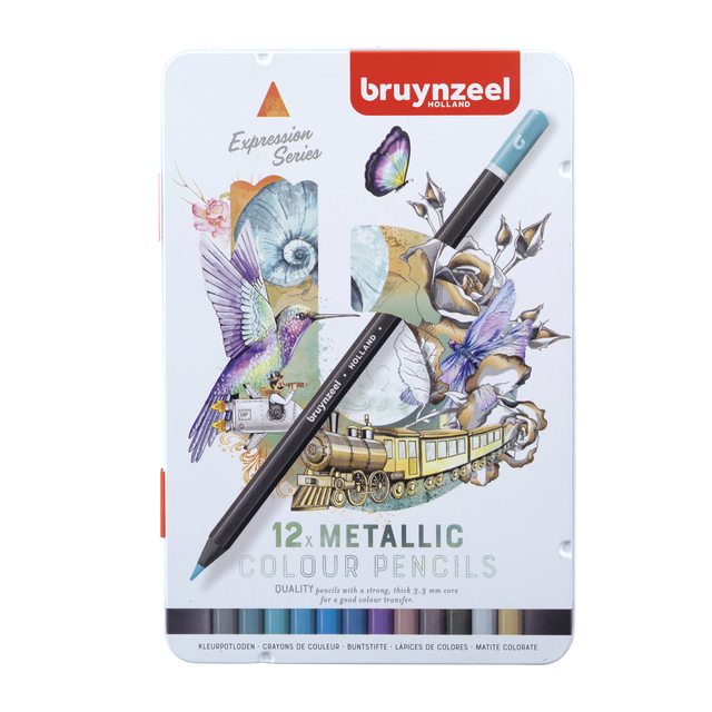 Kleurpotlood Bruynzeel 12 stuks metallic kleuren afbeelding