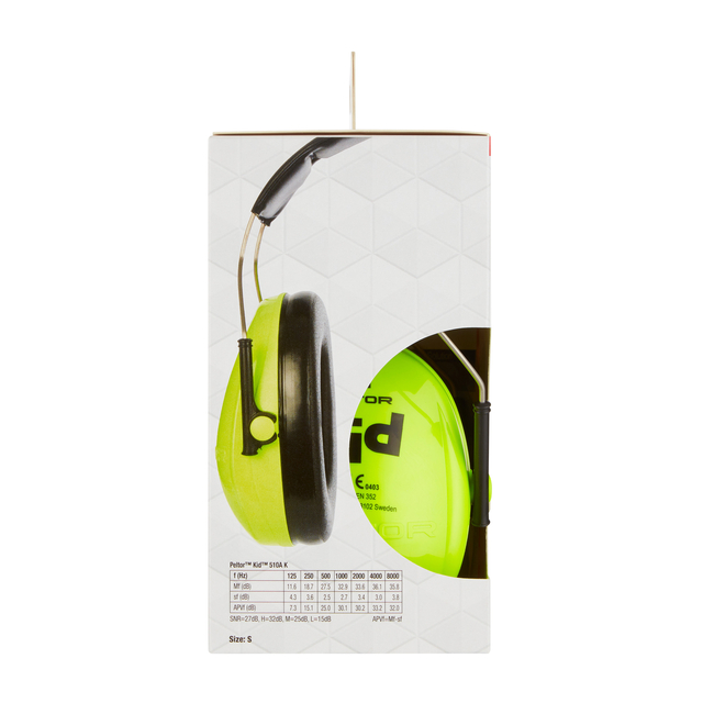 Oorkap 3M Peltor voor kinderen  H510AK (87-98 dB) neongroen — Foto 2 van 2