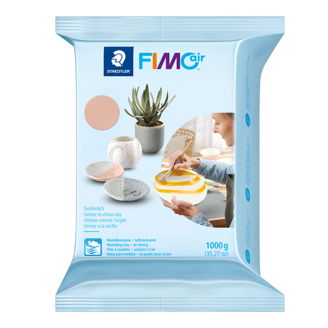 Boetseerklei Staedtler Fimo air 8101 1000 gram lichtroze