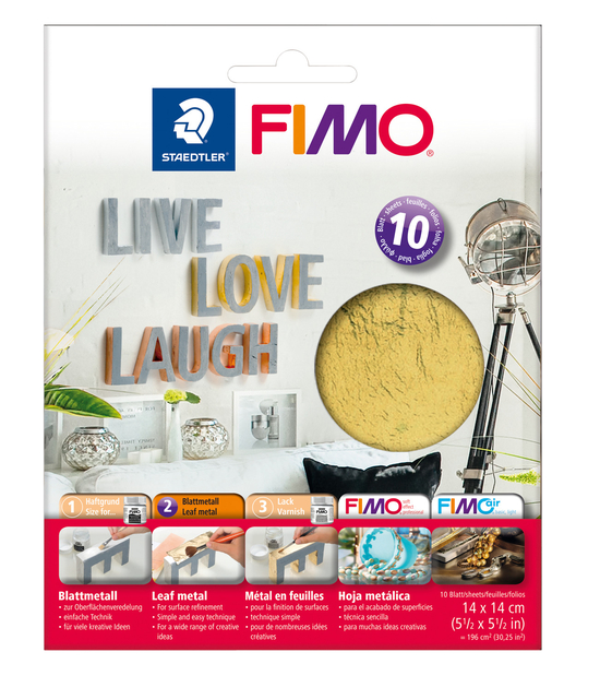 Bladmetaal Fimo 14x14cm 10vel goud afbeelding