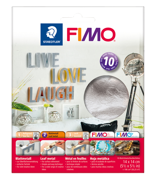 Bladmetaal Fimo 14x14cm 10vel zilver afbeelding