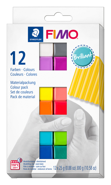Klei Fimo soft colour pak à 12 briljante kleuren afbeelding
