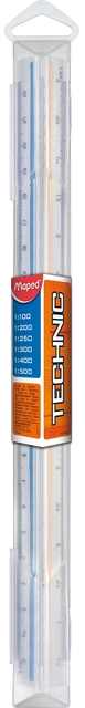 Schaalstok Maped driehoekig 1:100/200/250/300/400/500 afbeelding