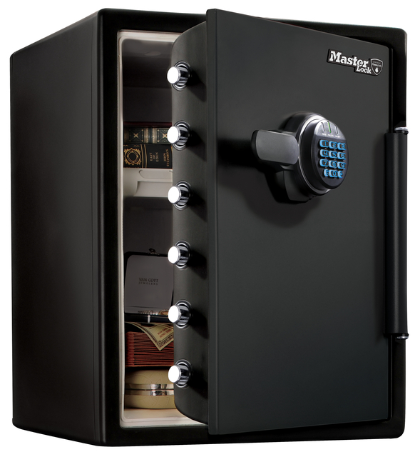Kluis MasterLock brandvrij en waterdicht electronisch combi-slot XXL zwart ZA62 afbeelding
