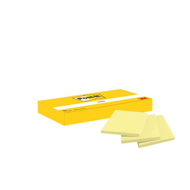 Memoblok Post-it 653 38x51mm geel 3 stuks afbeelding