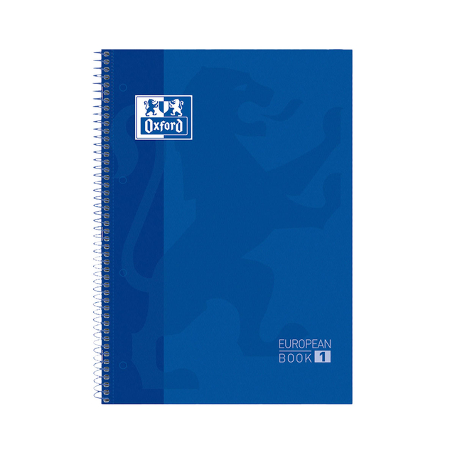 Notitieboek Oxford Classic Europeanbook A4+ 4-gaats lijn 80vel donkerblauw afbeelding