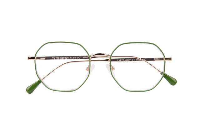 Leesbril I Need You +3.00 dpt Yoko groen-goud afbeelding