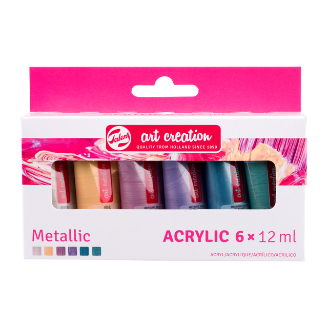 Acrylverf Talens Art Creation Metallic 12ml set à 6 kleuren afbeelding