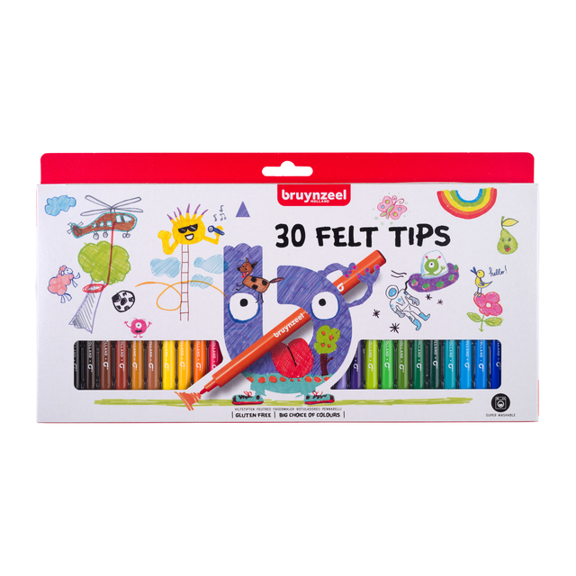 Viltstift Bruynzeel Kids set à 30 kleuren afbeelding