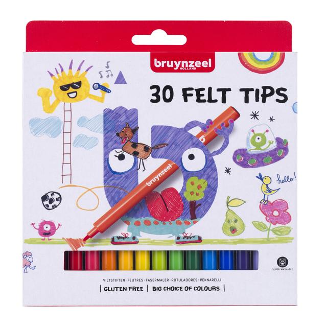 Viltstift Bruynzeel Kids set à 30 kleuren afbeelding