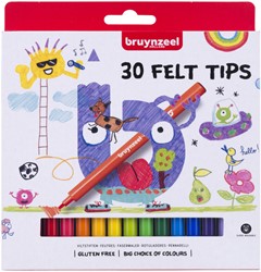 Viltstift Bruynzeel Kids assorti 30 stuks